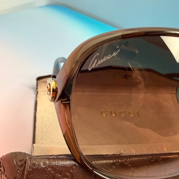 Gucci Oversized Sunglasses GG 3525/K/S Brown Gradient - Picture 9 of 11